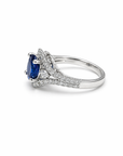 Vintage Inspired Sapphire Halo Ring
