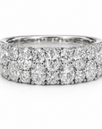 Round and Oval Diamond Band 14K White Gold