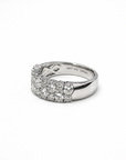 Round and Oval Diamond Band 14K White Gold