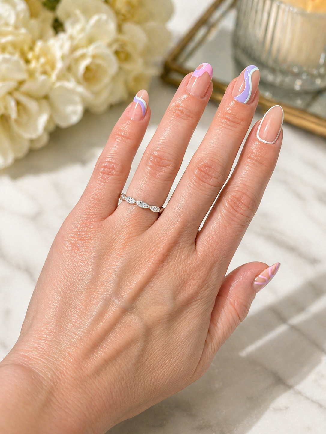 Diamond Marquise Shaped Band