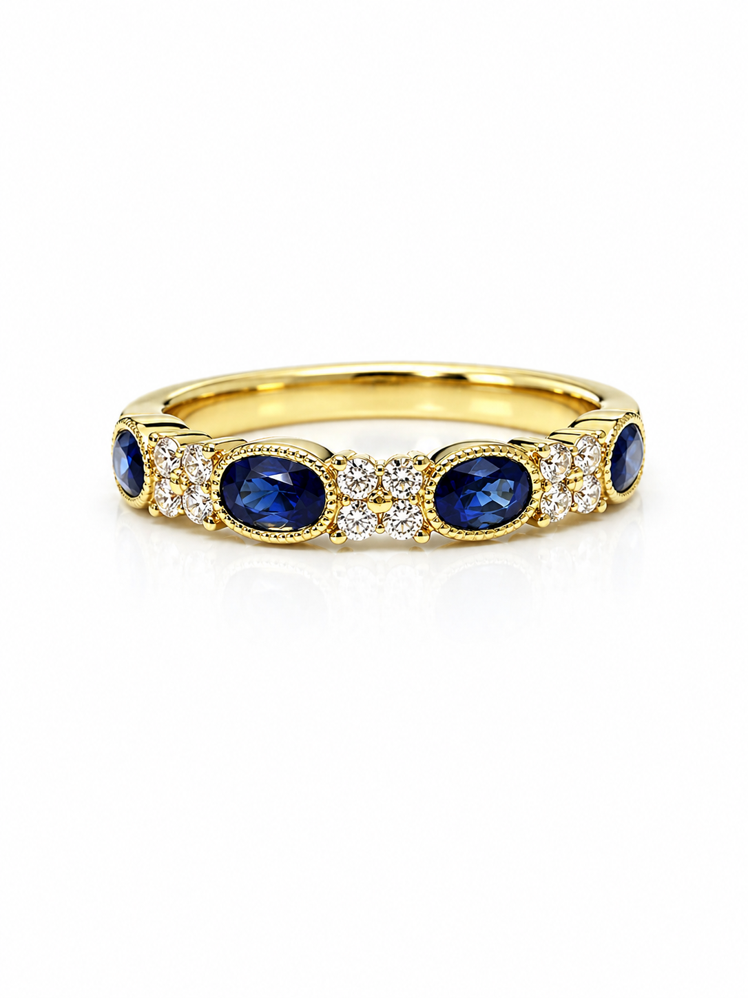 Sapphire and Diamond Band Ring