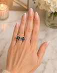 Sapphire Flower Diamond Ring