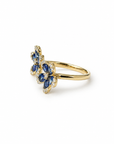 Sapphire Flower Diamond Ring