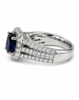 Sapphire Halo Diamond Ring