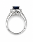 Sapphire Halo Diamond Ring