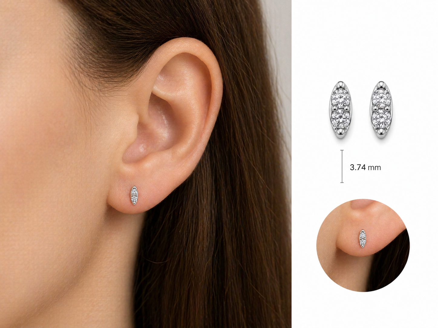 Petite Diamond Marquise Studs
