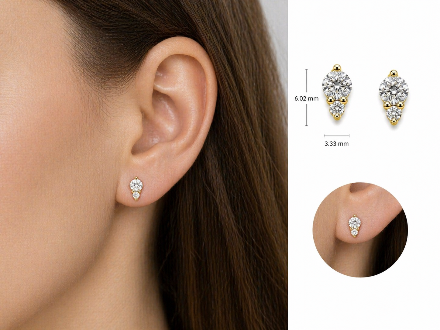 Diamond Duo Stud Earrings
