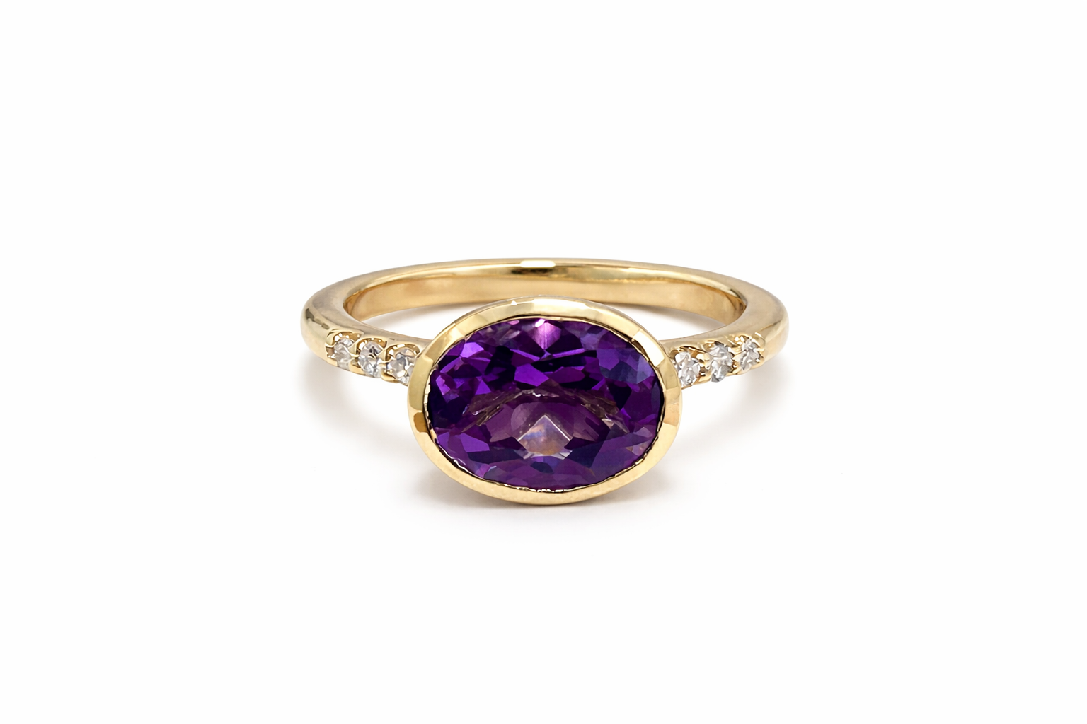 East West Amethyst Ring