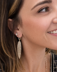 Diamond Feather Drop Earrings