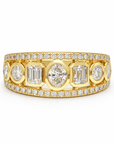 Mixed Cut Diamond Gold Band