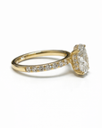 Hidden Halo Oval Diamond Ring