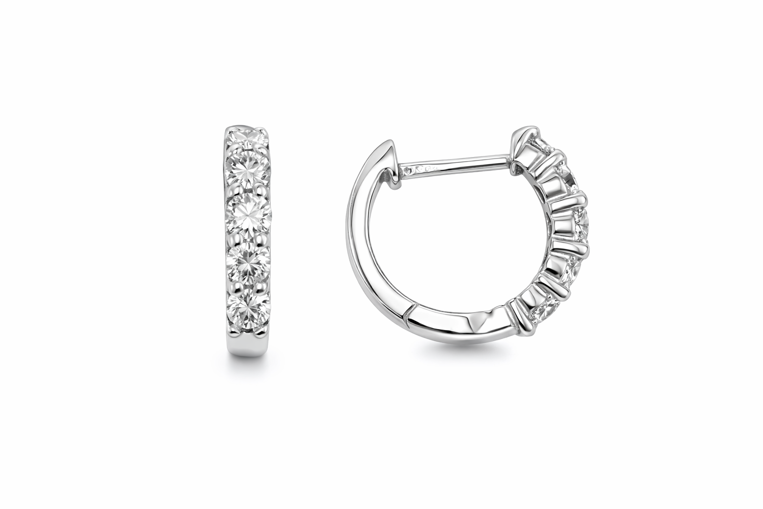 Diamond Huggie Hoop Earrings