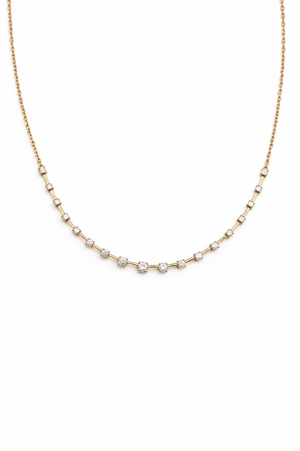 14K Yellow Gold Diamond Collar Necklace 0.74ctw SI1 17in Elegant Style