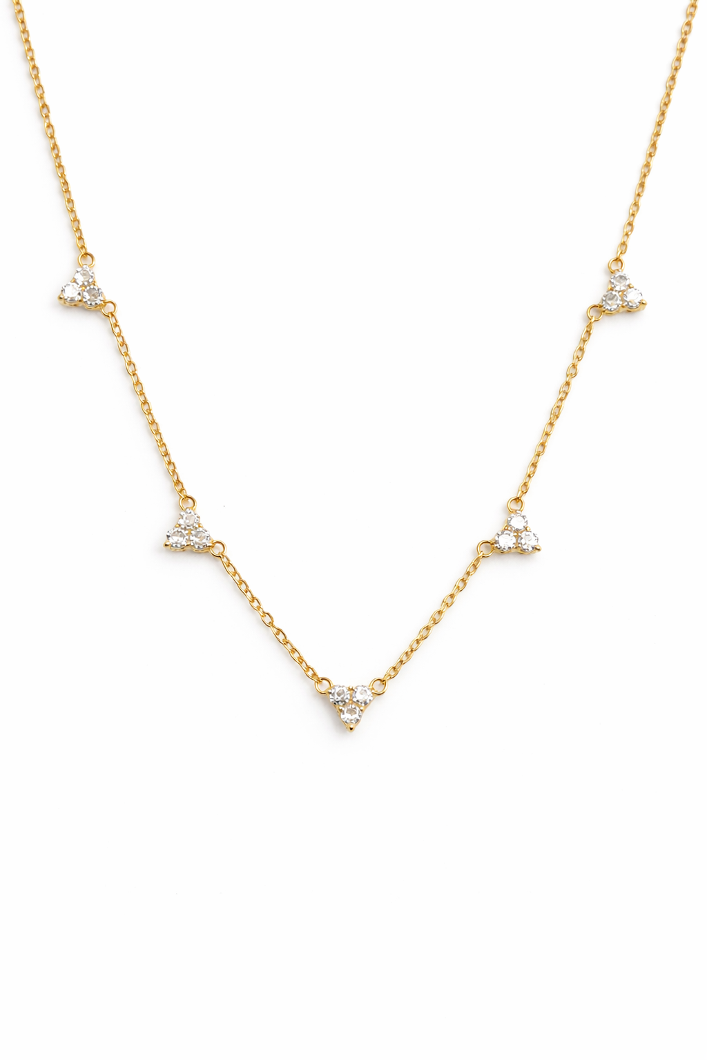 Diamond Triangle Station Necklace