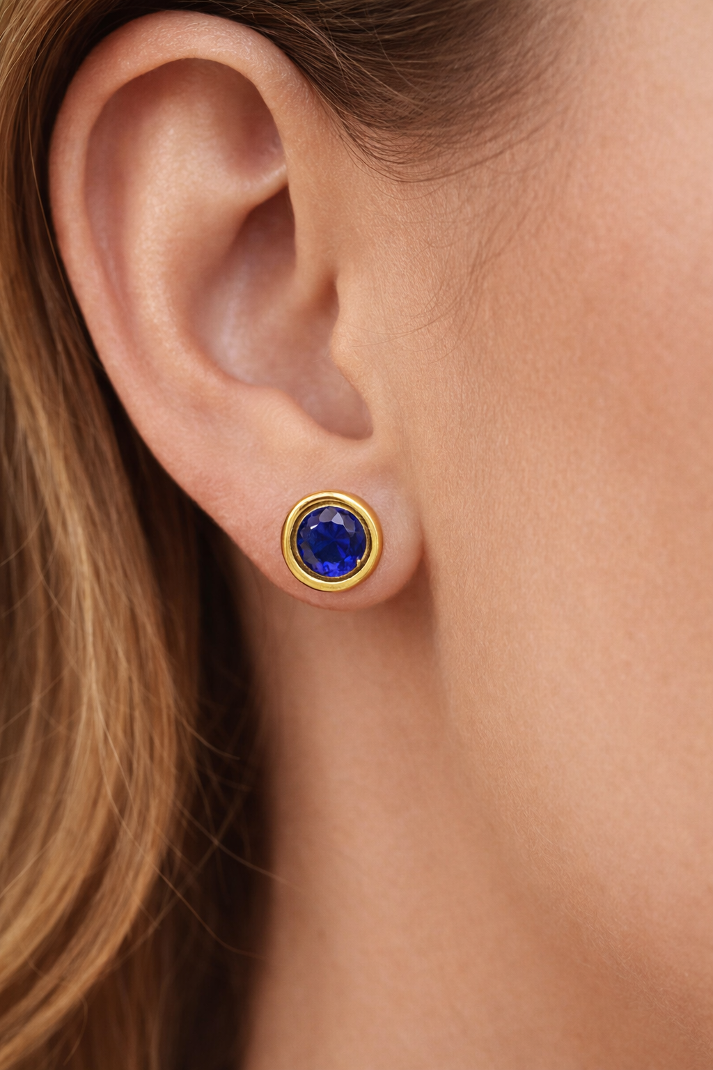 Bezel Set Sapphire Studs
