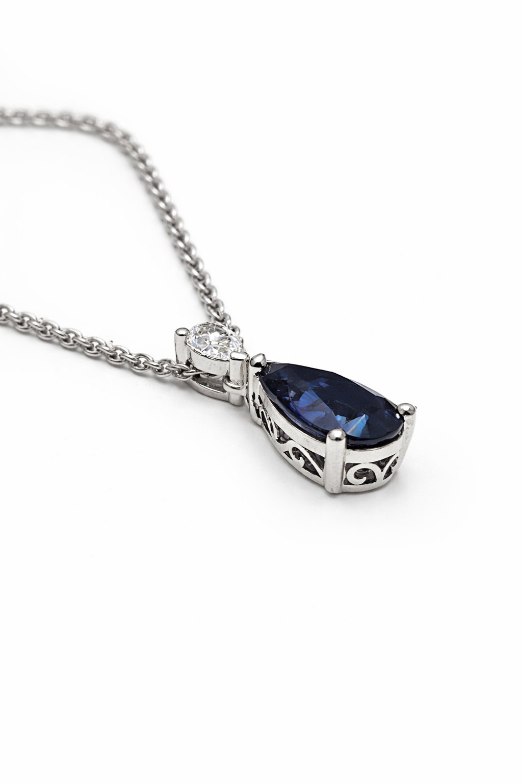 Pear Sapphire Drop Pendant