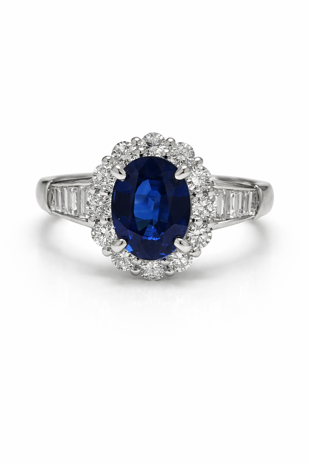 Oval Sapphire Halo Ring