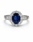Oval Sapphire Halo Ring