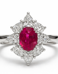 Ruby Diamond Halo Ring