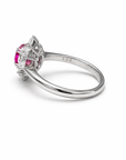 Ruby Diamond Halo Ring