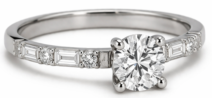 Refined Diamond Accent Ring