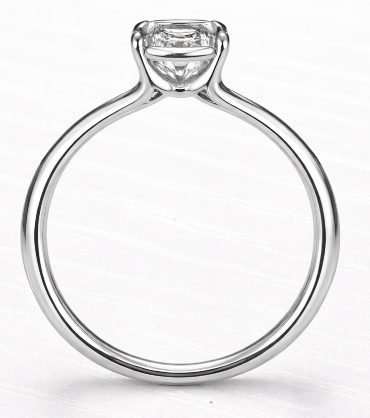 Emerald Bezel Solitaire Ring