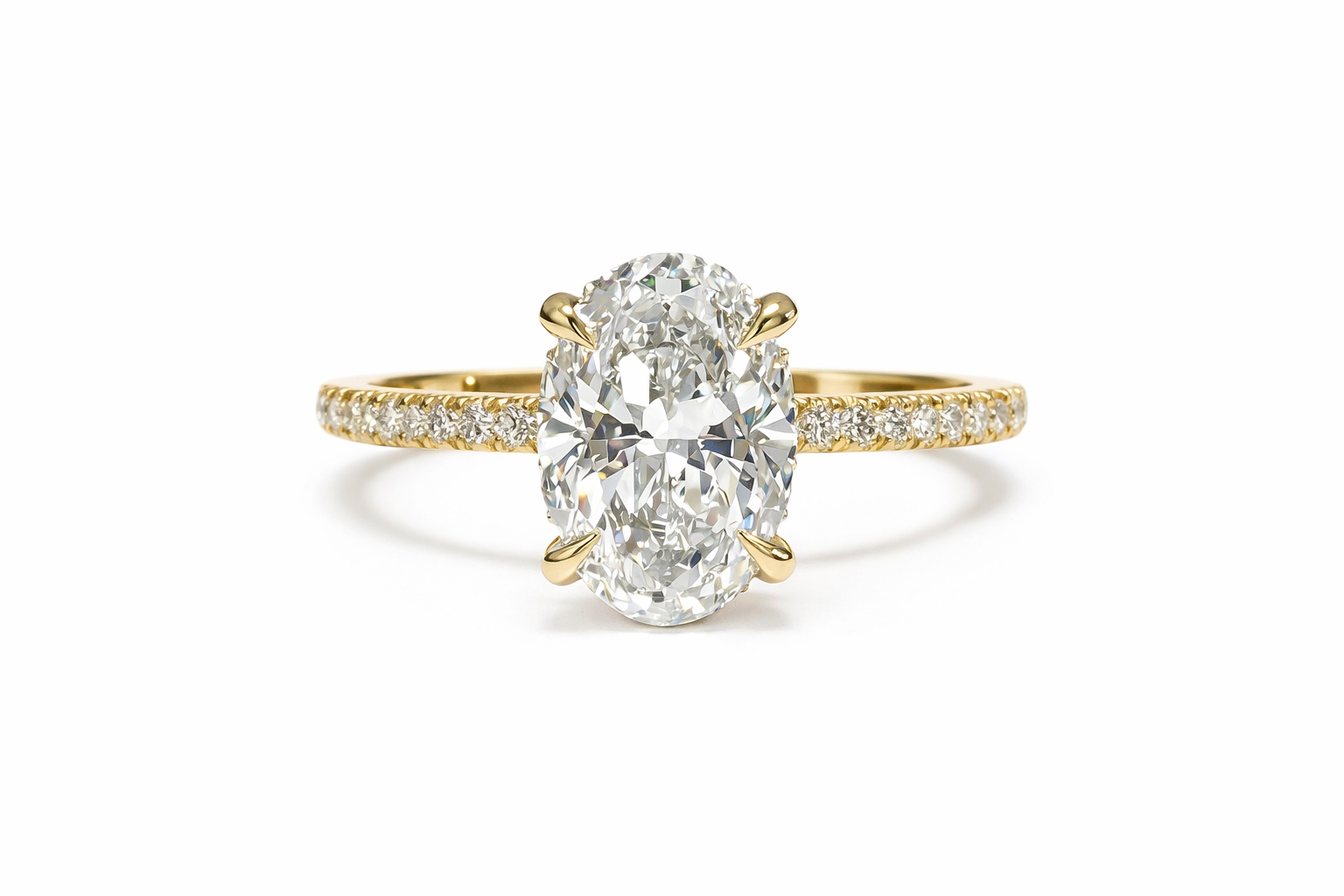 Oval Diamond Hidden Halo Ring