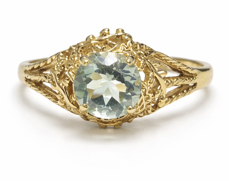 Green Amethyst Nature Ring