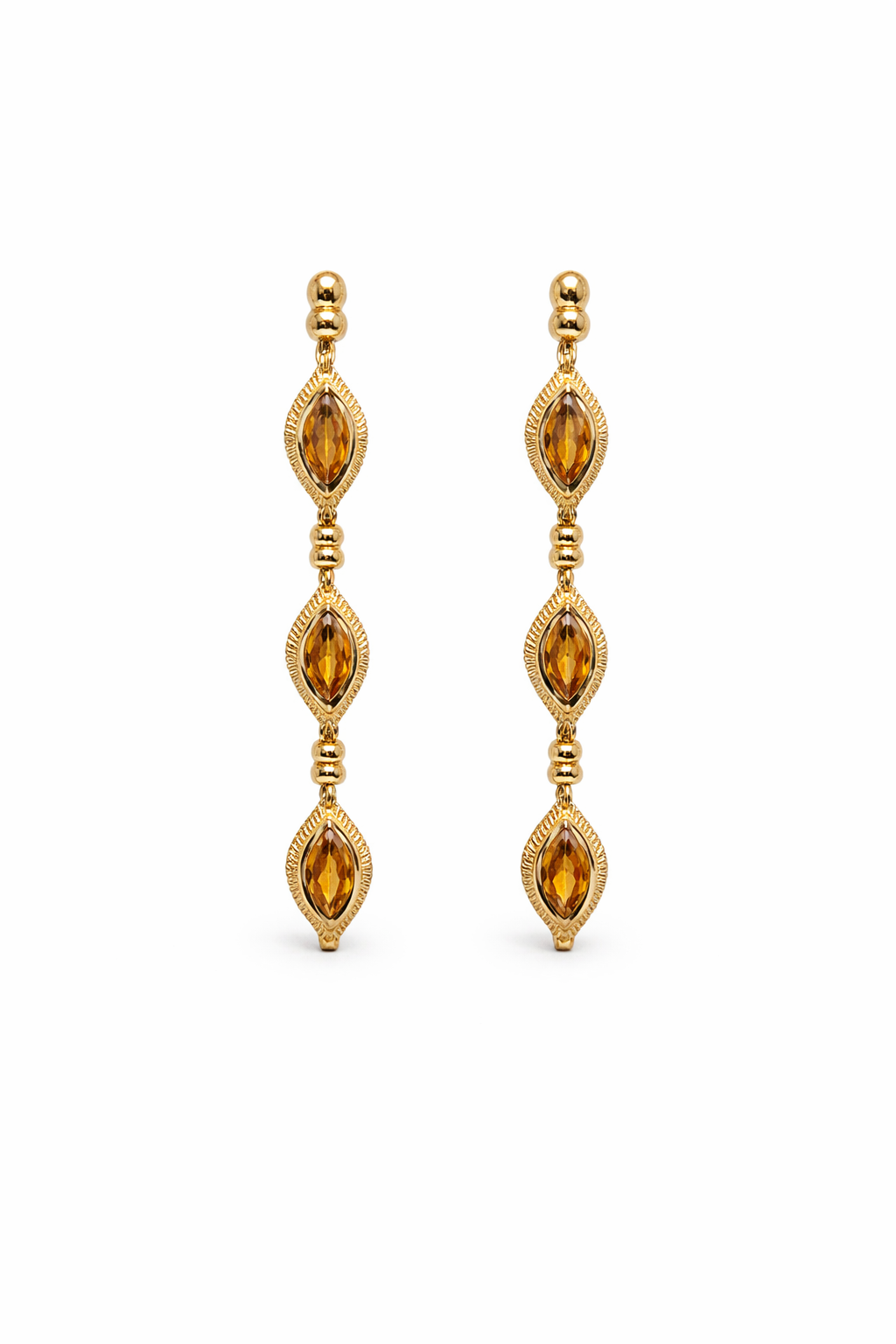 Citrine Marquise Drop Earrings