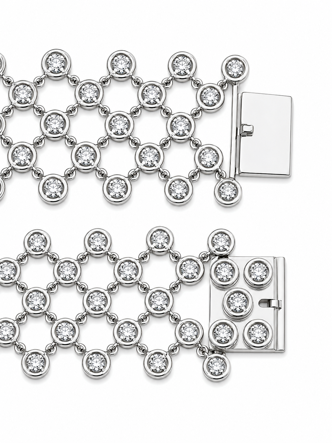 18K White Gold Diamond Mesh Bracelet – 3.75 CTW