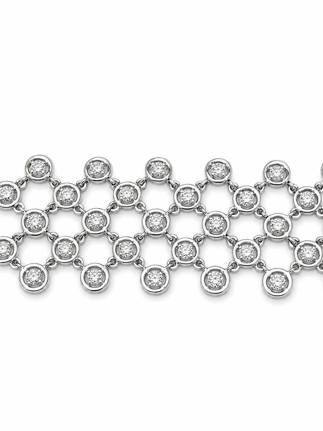 18K White Gold Diamond Mesh Bracelet – 3.75 CTW