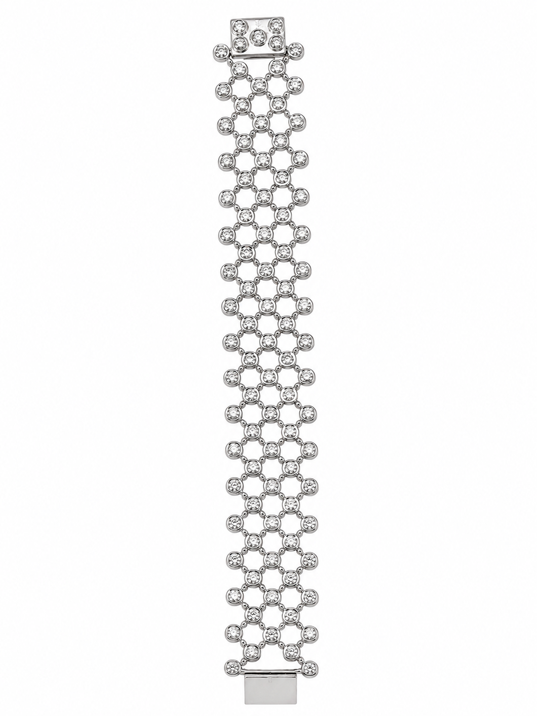 18K White Gold Diamond Mesh Bracelet – 3.75 CTW