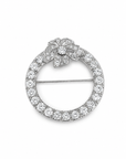 Hand Fabricated Platinum Diamond Circle Brooch – 5.00 CTW