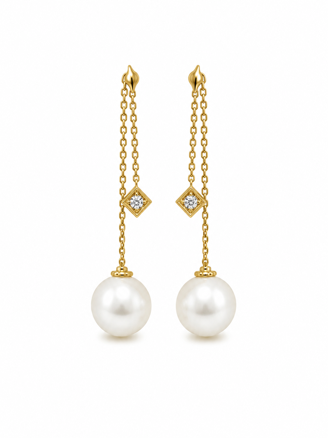 David Yurman Solari Pearl Drop Earrings in 18K Yellow Gold