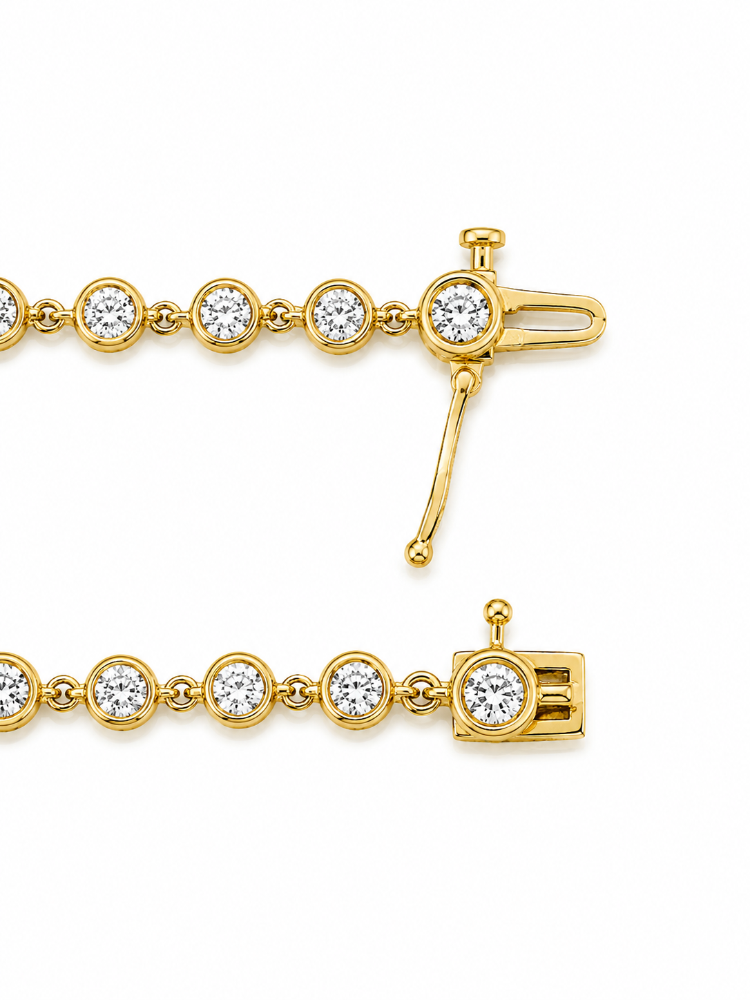10K Yellow Gold 1.50 CTW Lab-Grown Diamond Bezel Tennis Bracelet