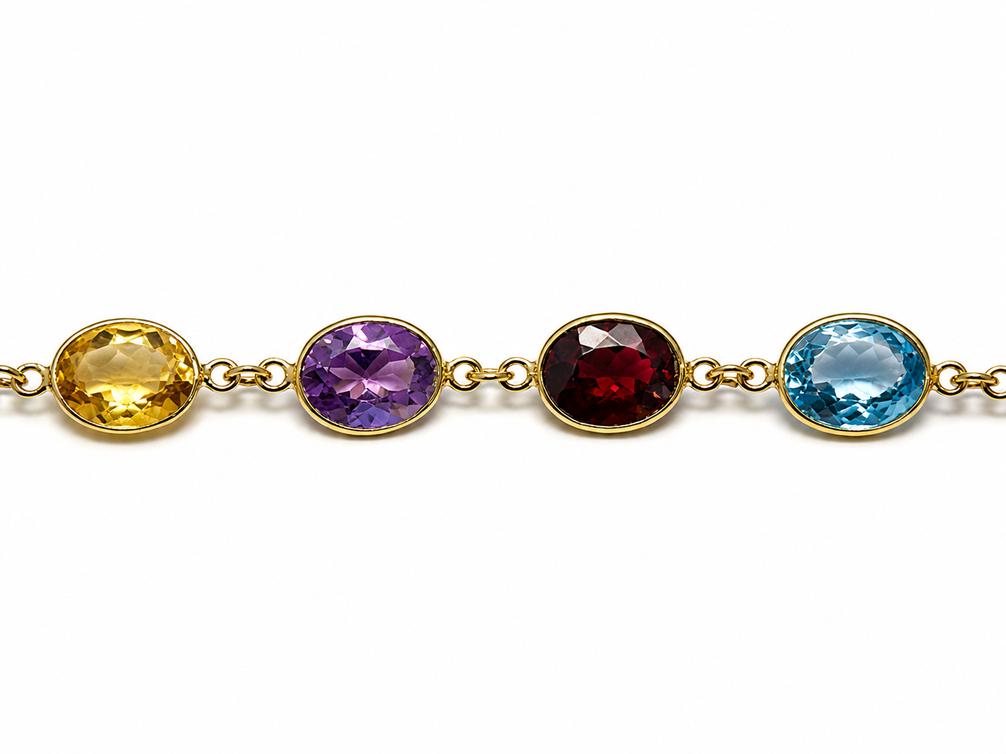 14K Yellow Gold Multi-Gemstone Bracelet