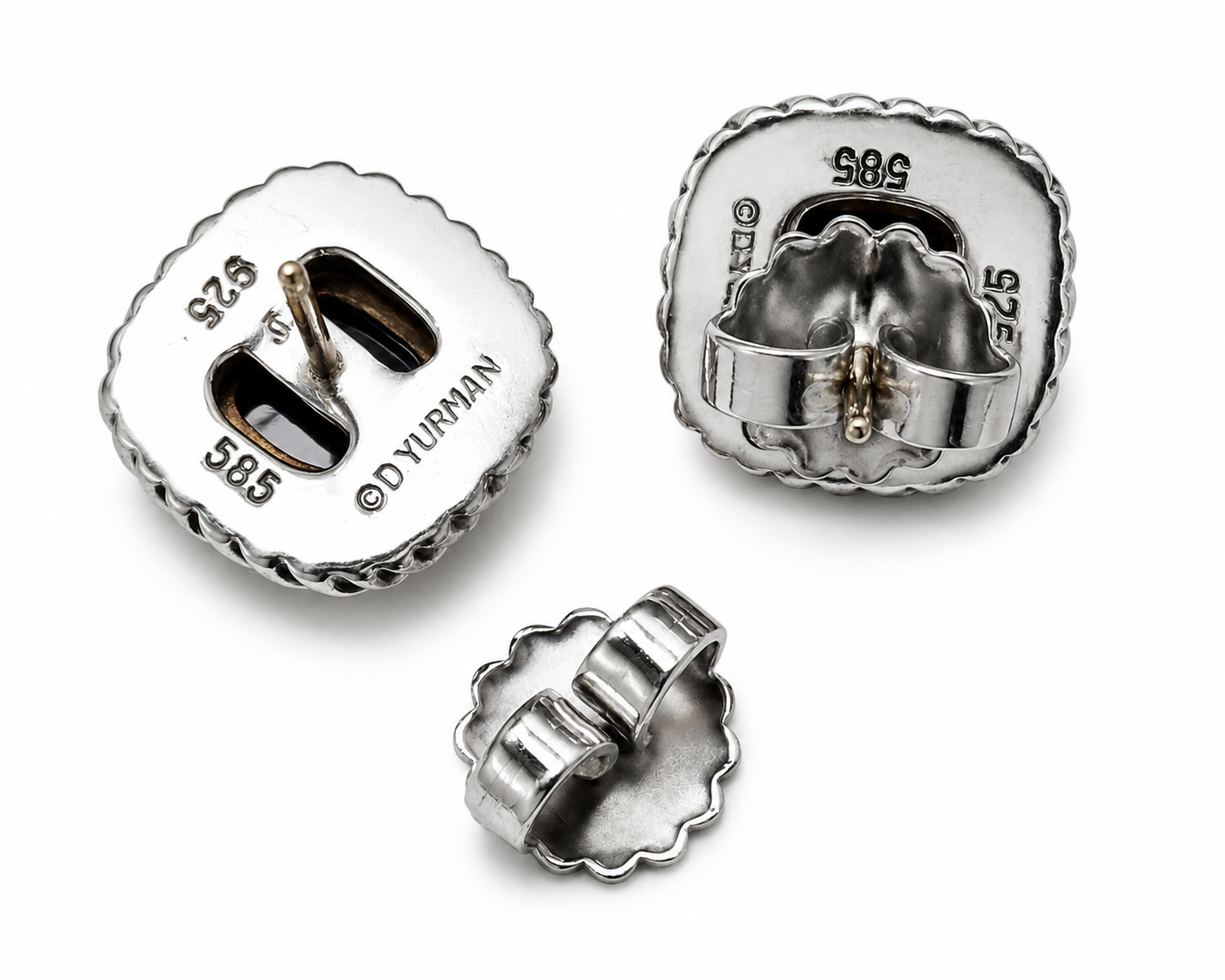 David Yurman Albion Onyx Two-Tone Earrings