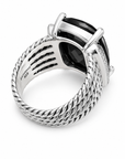 David Yurman Wheaton Black Onyx & Diamond Ring in Sterling Silver – Size 10