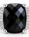 David Yurman Wheaton Black Onyx & Diamond Ring in Sterling Silver – Size 10