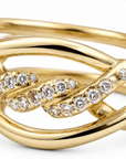 David Yurman 18K Yellow Gold Continuance Diamond Ring – Size 8