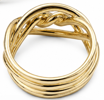 David Yurman 18K Yellow Gold Continuance Diamond Ring – Size 8