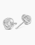 David Yurman Infinity Stud Earrings Sterling Silver & Diamonds | Estate Jewelry