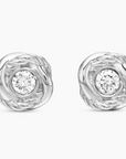 David Yurman Infinity Stud Earrings Sterling Silver & Diamonds | Estate Jewelry