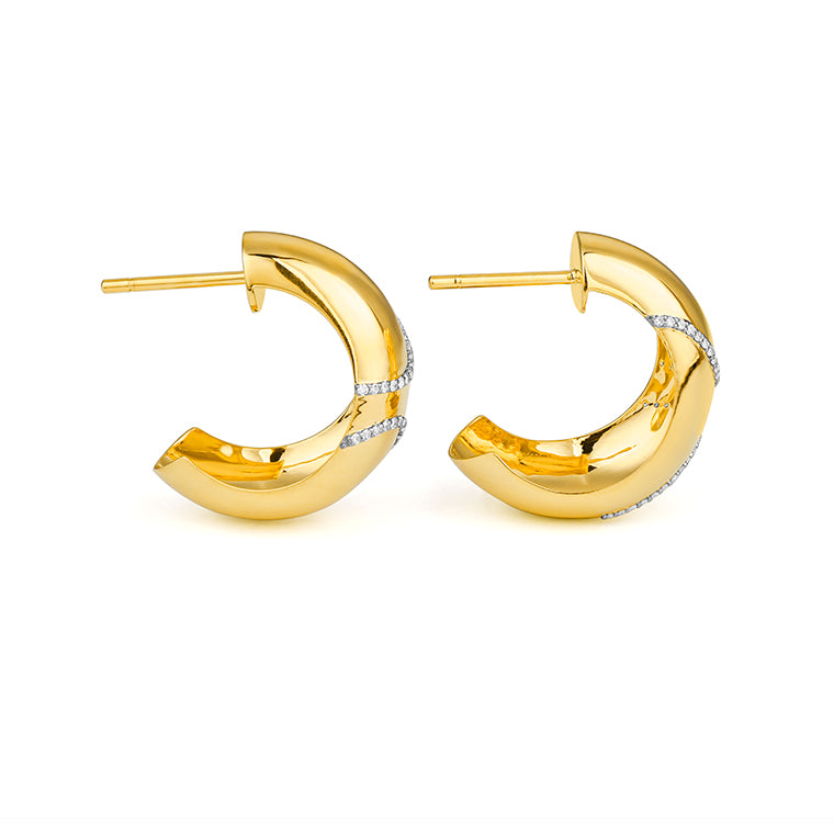 14 Yellow 0.18tw Round Diamond G/H SI1 J Hoop tw