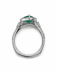 Emerald Diamond Halo Ring