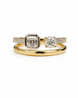 Two Stone Diamond Stack Ring
