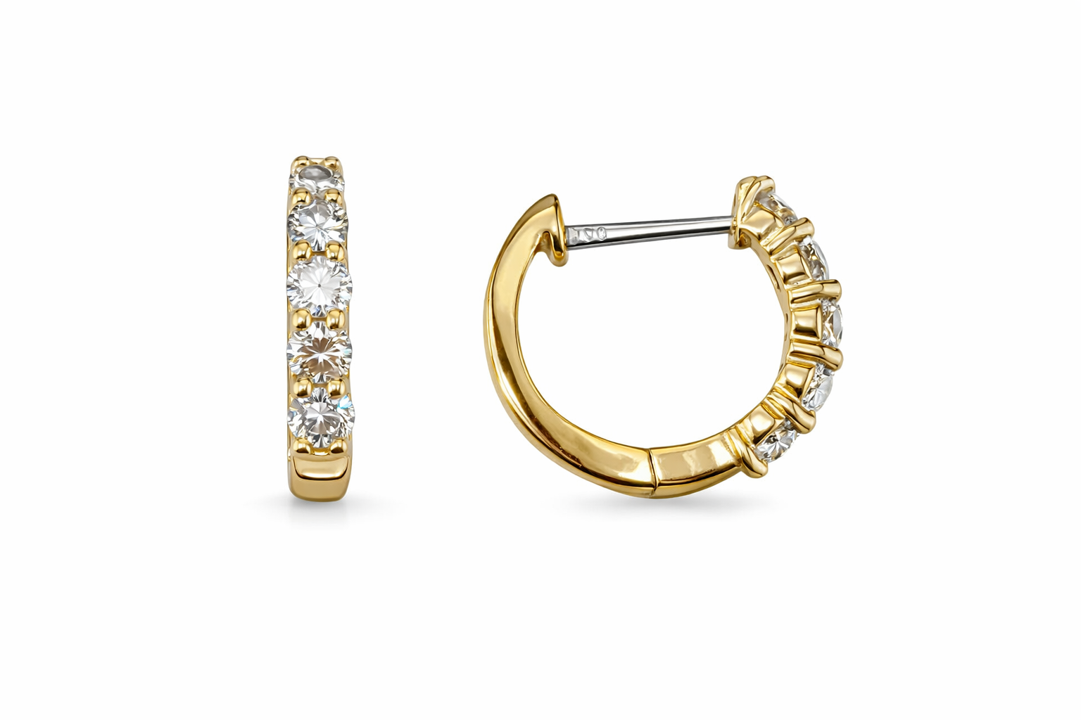 Diamond Huggie Hoop Earrings