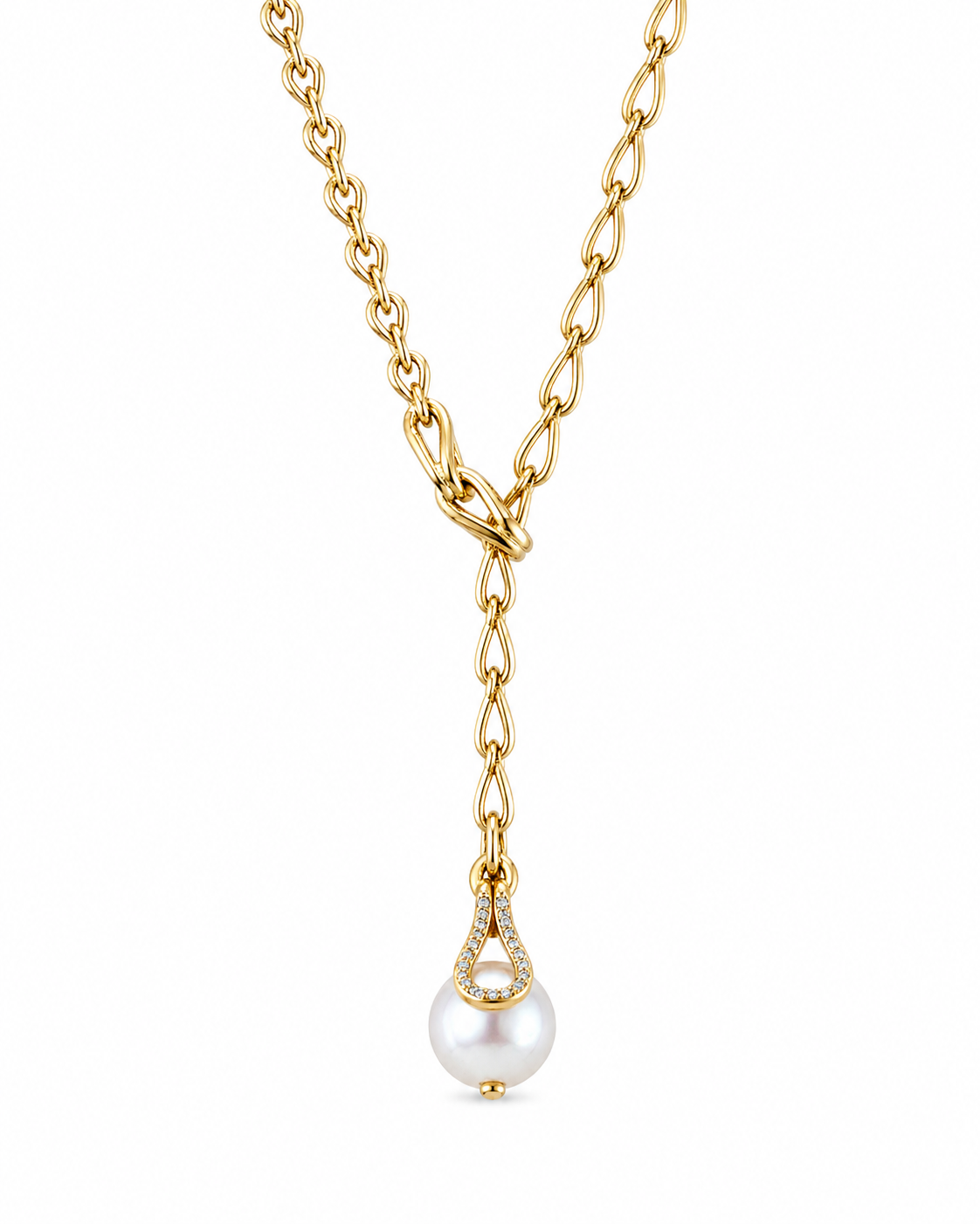 John Hardy 18K Yellow 35 Bamboos Pearl Lariat Neck