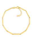 14K Yellow Gold Square Bar Bracelet 7.5in Polished Sleek Modern Design