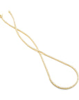 Lady's Yellow 14 Karat Tennis Necklace 18" With 17